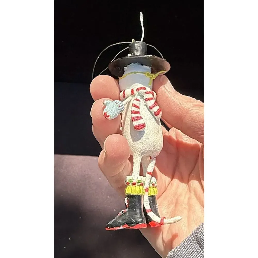 Dept 56 Christmas Krinkles Mini Cat Ornament Snowman Patience Brewster -K1